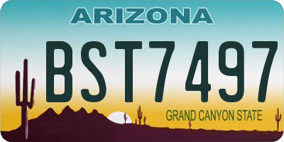 AZ license plate BST7497