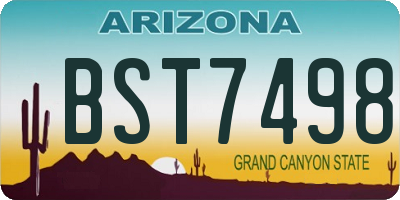 AZ license plate BST7498