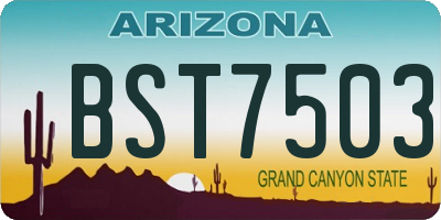 AZ license plate BST7503