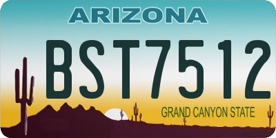 AZ license plate BST7512