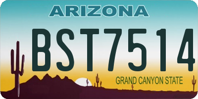 AZ license plate BST7514