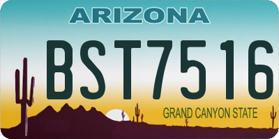 AZ license plate BST7516