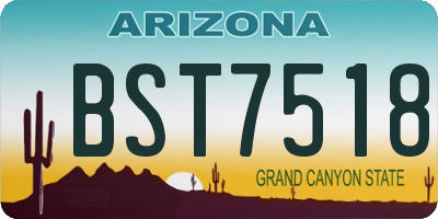 AZ license plate BST7518