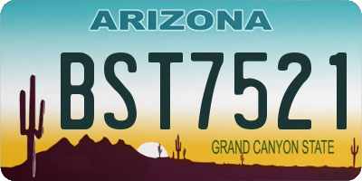 AZ license plate BST7521