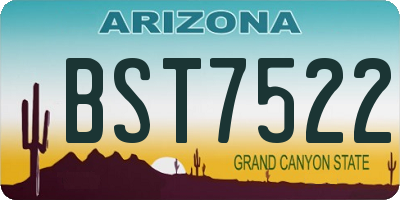 AZ license plate BST7522