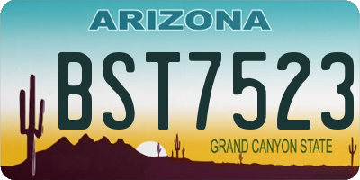 AZ license plate BST7523