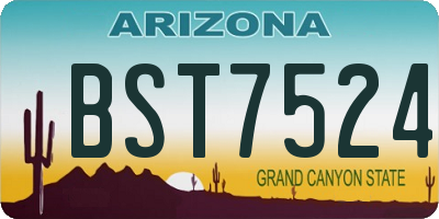 AZ license plate BST7524