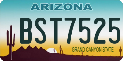 AZ license plate BST7525