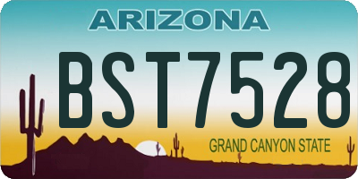 AZ license plate BST7528