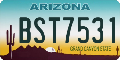 AZ license plate BST7531