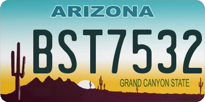 AZ license plate BST7532