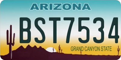 AZ license plate BST7534