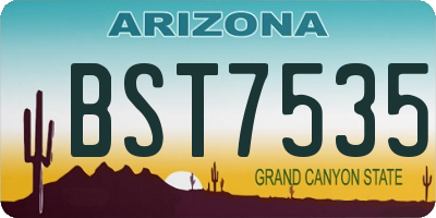 AZ license plate BST7535