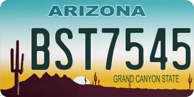 AZ license plate BST7545