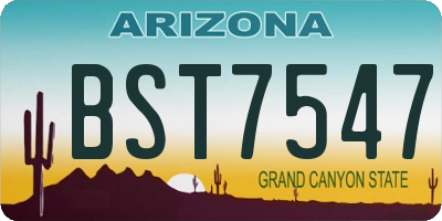 AZ license plate BST7547