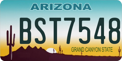 AZ license plate BST7548