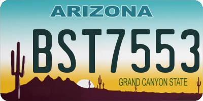 AZ license plate BST7553