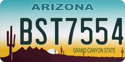 AZ license plate BST7554