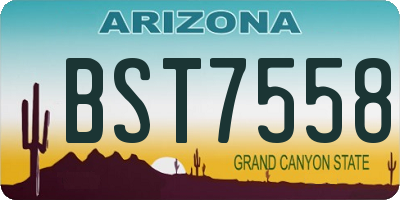 AZ license plate BST7558