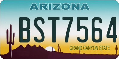 AZ license plate BST7564