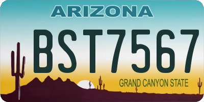 AZ license plate BST7567