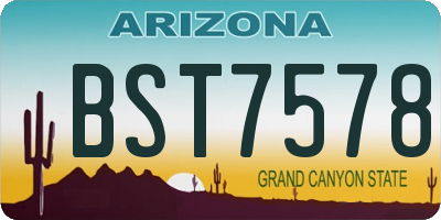 AZ license plate BST7578