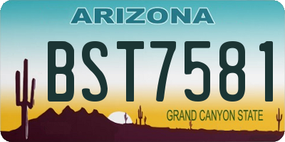 AZ license plate BST7581