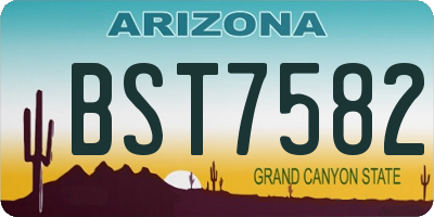 AZ license plate BST7582