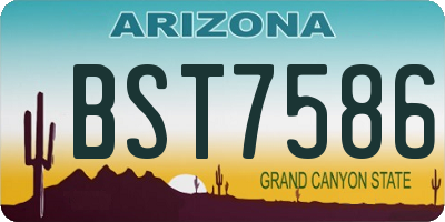 AZ license plate BST7586