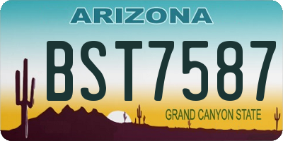 AZ license plate BST7587