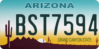 AZ license plate BST7594