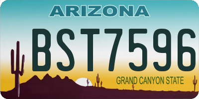 AZ license plate BST7596