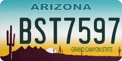 AZ license plate BST7597