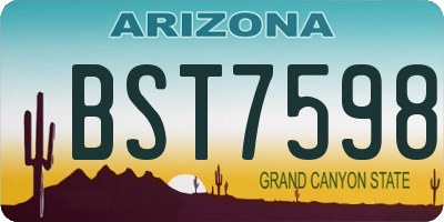 AZ license plate BST7598