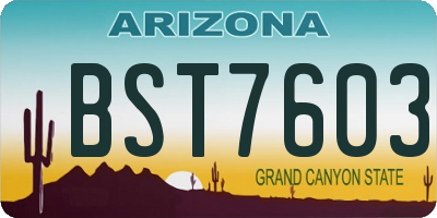 AZ license plate BST7603
