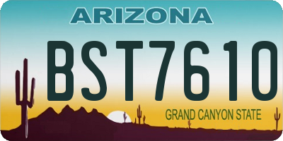 AZ license plate BST7610