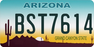 AZ license plate BST7614