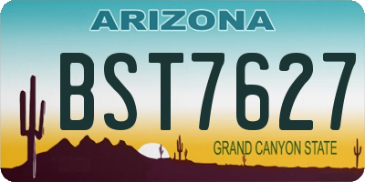 AZ license plate BST7627