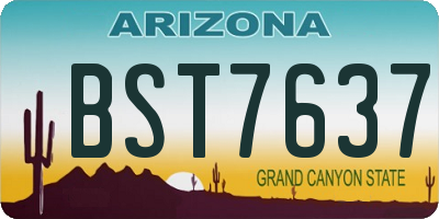 AZ license plate BST7637