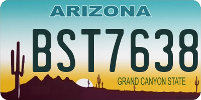 AZ license plate BST7638