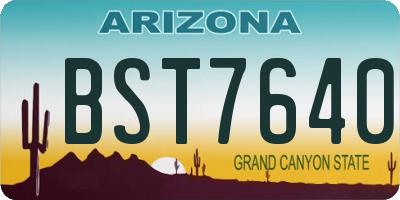 AZ license plate BST7640