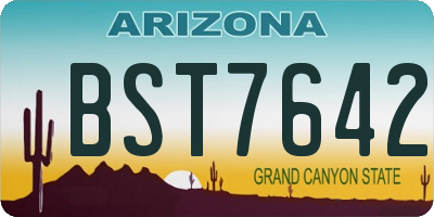 AZ license plate BST7642