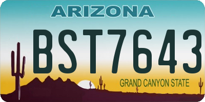 AZ license plate BST7643