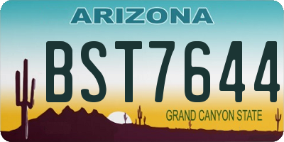 AZ license plate BST7644