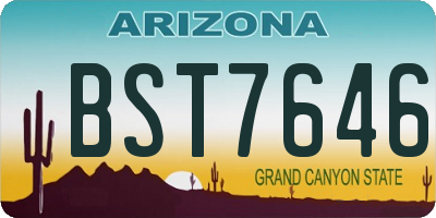 AZ license plate BST7646