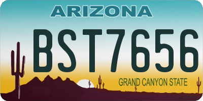 AZ license plate BST7656