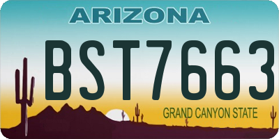 AZ license plate BST7663