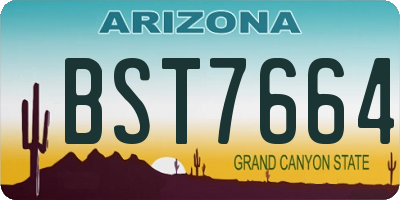 AZ license plate BST7664