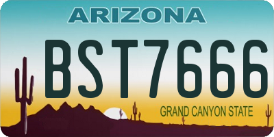 AZ license plate BST7666