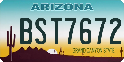 AZ license plate BST7672
